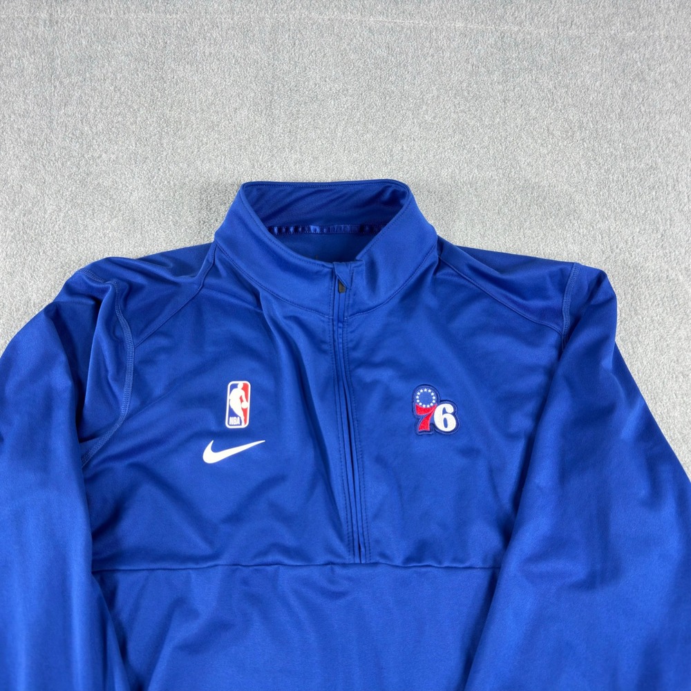 Philadelphia 76ers Nike Dri-Fit NBA Performance 1/4 Zip Pullover Mens XL Sweater